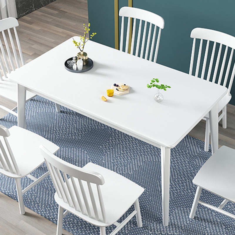 Minimalist Solid Wood Rectangle Shape Dining Table Kitchen Dining Table with 4 Legs Base Clearhalo ' dining_table' 'Dining Tables & Seating' 'Dining Tables' 'furn' 'furn_dining_table' 'Furniture' 'furniture_dining_table' 'Kitchen & Dining Furniture' 'kitchen&dining_furn' 'kitchen' 'kitchen_dining_table' 3578690