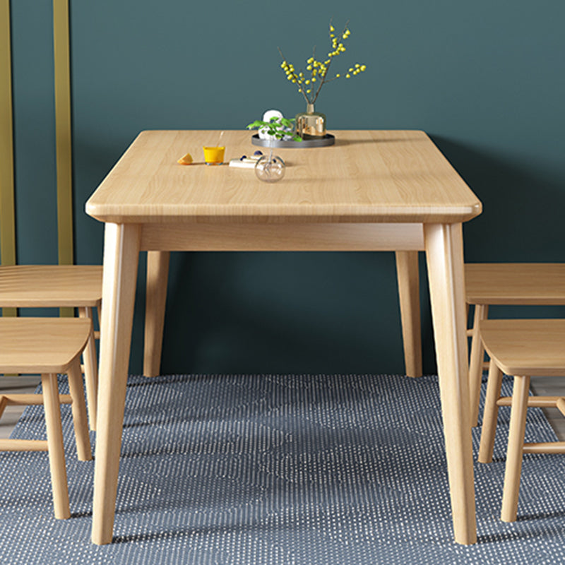Minimalist Solid Wood Rectangle Shape Dining Table Kitchen Dining Table with 4 Legs Base Natural Without Chairs Clearhalo ' dining_table' 'Dining Tables & Seating' 'Dining Tables' 'furn' 'furn_dining_table' 'Furniture' 'furniture_dining_table' 'Kitchen & Dining Furniture' 'kitchen&dining_furn' 'kitchen' 'kitchen_dining_table' 3578692