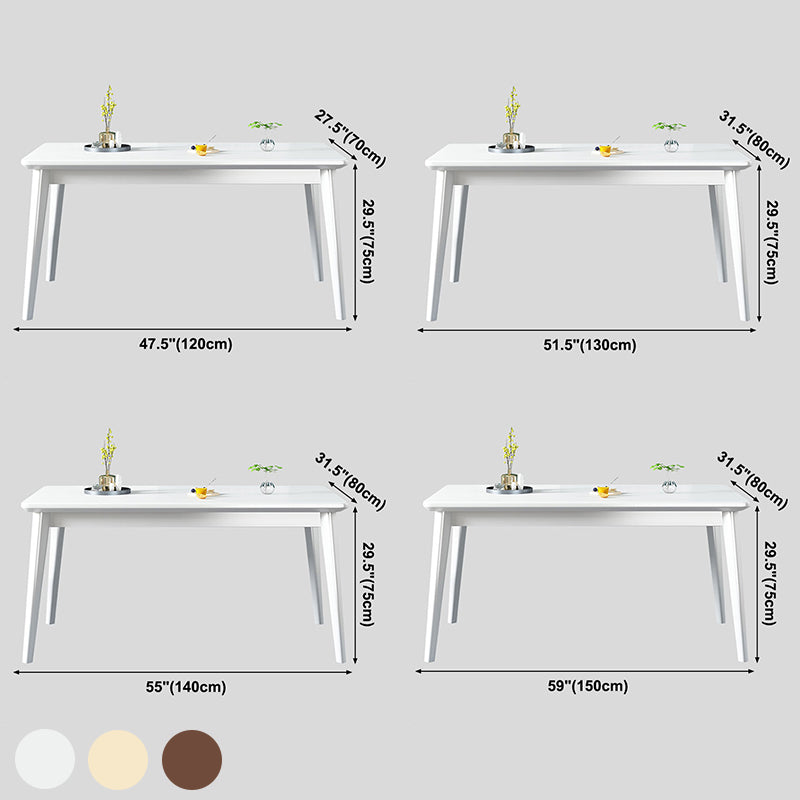 Minimalist Solid Wood Rectangle Shape Dining Table Kitchen Dining Table with 4 Legs Base Clearhalo ' dining_table' 'Dining Tables & Seating' 'Dining Tables' 'furn' 'furn_dining_table' 'Furniture' 'furniture_dining_table' 'Kitchen & Dining Furniture' 'kitchen&dining_furn' 'kitchen' 'kitchen_dining_table' 3578697