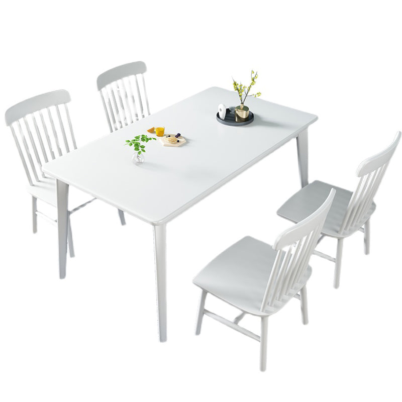 Minimalist Solid Wood Rectangle Shape Dining Table Kitchen Dining Table with 4 Legs Base Clearhalo ' dining_table' 'Dining Tables & Seating' 'Dining Tables' 'furn' 'furn_dining_table' 'Furniture' 'furniture_dining_table' 'Kitchen & Dining Furniture' 'kitchen&dining_furn' 'kitchen' 'kitchen_dining_table' 3578699