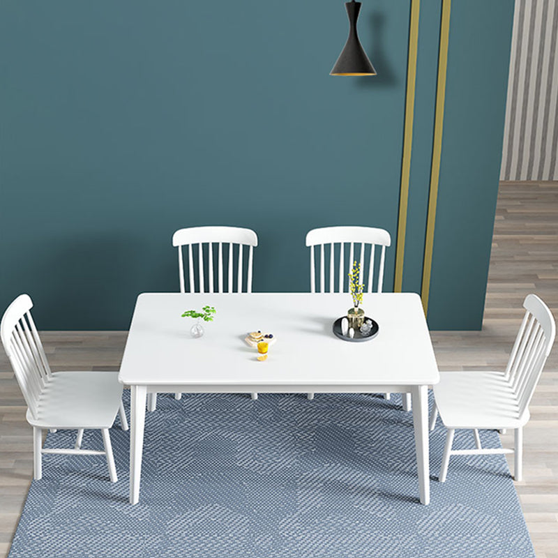 Minimalist Solid Wood Rectangle Shape Dining Table Kitchen Dining Table with 4 Legs Base Clearhalo ' dining_table' 'Dining Tables & Seating' 'Dining Tables' 'furn' 'furn_dining_table' 'Furniture' 'furniture_dining_table' 'Kitchen & Dining Furniture' 'kitchen&dining_furn' 'kitchen' 'kitchen_dining_table' 3578700