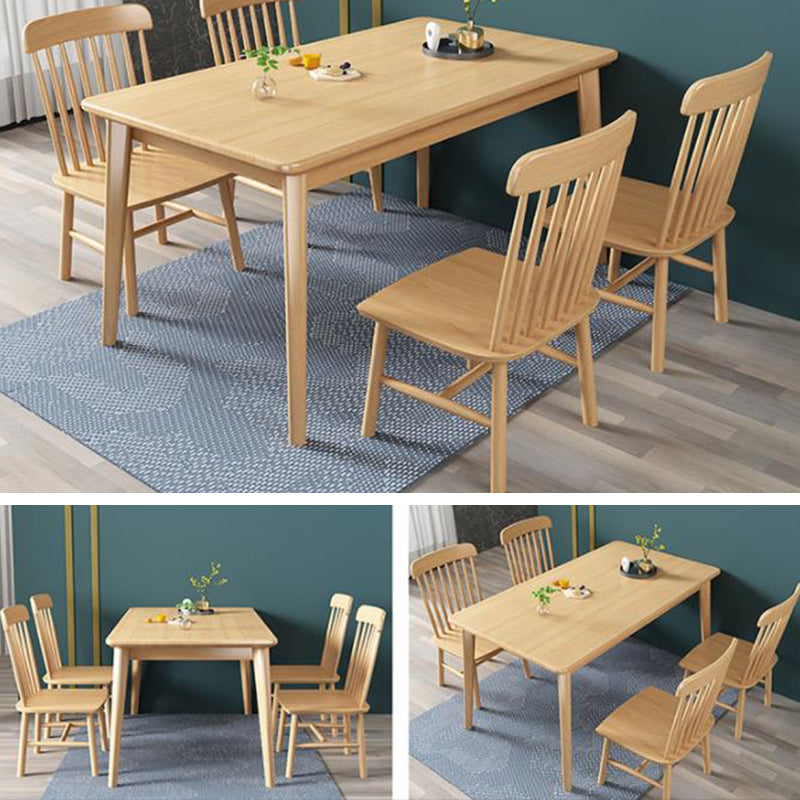 Minimalist Solid Wood Rectangle Shape Dining Table Kitchen Dining Table with 4 Legs Base Clearhalo ' dining_table' 'Dining Tables & Seating' 'Dining Tables' 'furn' 'furn_dining_table' 'Furniture' 'furniture_dining_table' 'Kitchen & Dining Furniture' 'kitchen&dining_furn' 'kitchen' 'kitchen_dining_table' 3578702