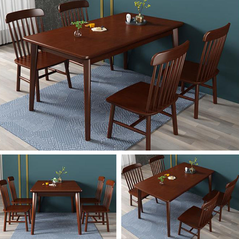 Minimalist Solid Wood Rectangle Shape Dining Table Kitchen Dining Table with 4 Legs Base Clearhalo ' dining_table' 'Dining Tables & Seating' 'Dining Tables' 'furn' 'furn_dining_table' 'Furniture' 'furniture_dining_table' 'Kitchen & Dining Furniture' 'kitchen&dining_furn' 'kitchen' 'kitchen_dining_table' 3578703