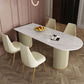 Metal Contemporary Free Form Dining Table Sintered Stone Table for Dining Room and Kitchen Clearhalo ' dining_table' 'Dining Tables & Seating' 'Dining Tables' 'furn' 'furn_dining_table' 'Furniture' 'furniture_dining_table' 'Kitchen & Dining Furniture' 'kitchen&dining_furn' 'kitchen' 'kitchen_dining_table' 3578704