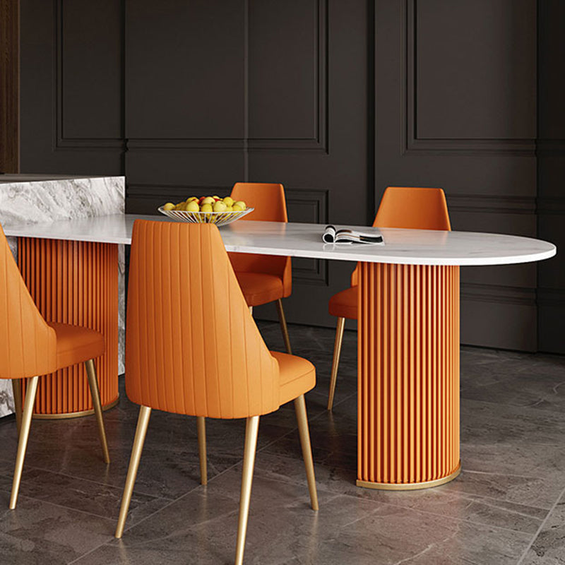 Metal Contemporary Free Form Dining Table Sintered Stone Table for Dining Room and Kitchen Clearhalo ' dining_table' 'Dining Tables & Seating' 'Dining Tables' 'furn' 'furn_dining_table' 'Furniture' 'furniture_dining_table' 'Kitchen & Dining Furniture' 'kitchen&dining_furn' 'kitchen' 'kitchen_dining_table' 3578706