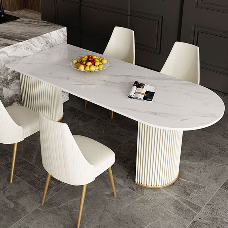 Metal Contemporary Free Form Dining Table Sintered Stone Table for Dining Room and Kitchen Clearhalo ' dining_table' 'Dining Tables & Seating' 'Dining Tables' 'furn' 'furn_dining_table' 'Furniture' 'furniture_dining_table' 'Kitchen & Dining Furniture' 'kitchen&dining_furn' 'kitchen' 'kitchen_dining_table' 3578708