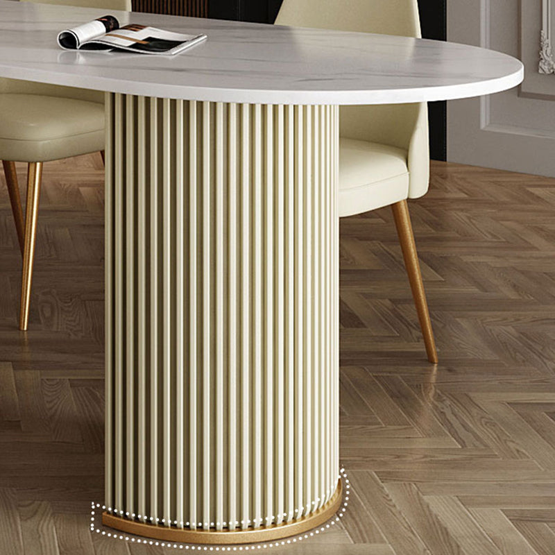 Metal Contemporary Free Form Dining Table Sintered Stone Table for Dining Room and Kitchen Clearhalo ' dining_table' 'Dining Tables & Seating' 'Dining Tables' 'furn' 'furn_dining_table' 'Furniture' 'furniture_dining_table' 'Kitchen & Dining Furniture' 'kitchen&dining_furn' 'kitchen' 'kitchen_dining_table' 3578711