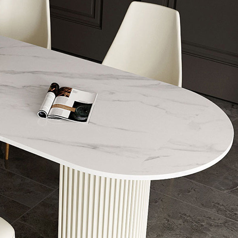 Metal Contemporary Free Form Dining Table Sintered Stone Table for Dining Room and Kitchen Clearhalo ' dining_table' 'Dining Tables & Seating' 'Dining Tables' 'furn' 'furn_dining_table' 'Furniture' 'furniture_dining_table' 'Kitchen & Dining Furniture' 'kitchen&dining_furn' 'kitchen' 'kitchen_dining_table' 3578712