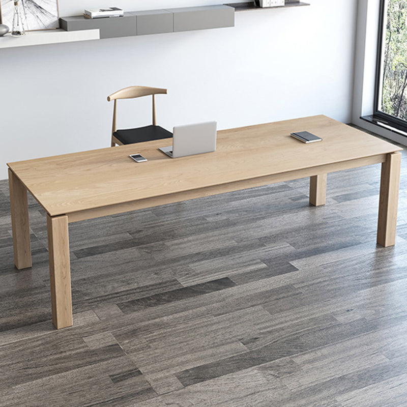 Solid Wood Rectangle Dining Table Modern Contemporary Kitchen Fir Wood Table with 4 Legs Clearhalo ' dining_table' 'Dining Tables & Seating' 'Dining Tables' 'furn' 'furn_dining_table' 'Furniture' 'furniture_dining_table' 'Kitchen & Dining Furniture' 'kitchen&dining_furn' 'kitchen' 'kitchen_dining_table' 3578734