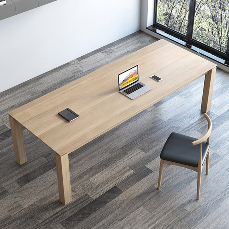 Solid Wood Rectangle Dining Table Modern Contemporary Kitchen Fir Wood Table with 4 Legs Clearhalo ' dining_table' 'Dining Tables & Seating' 'Dining Tables' 'furn' 'furn_dining_table' 'Furniture' 'furniture_dining_table' 'Kitchen & Dining Furniture' 'kitchen&dining_furn' 'kitchen' 'kitchen_dining_table' 3578742
