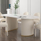 Metal Modern Oval Dining Table Sintered Stone Table for Dining Room and Kitchen Clearhalo ' dining_table' 'Dining Tables & Seating' 'Dining Tables' 'furn' 'furn_dining_table' 'Furniture' 'furniture_dining_table' 'Kitchen & Dining Furniture' 'kitchen&dining_furn' 'kitchen' 'kitchen_dining_table' 3578744