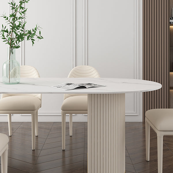 Metal Modern Oval Dining Table Sintered Stone Table for Dining Room and Kitchen Clearhalo ' dining_table' 'Dining Tables & Seating' 'Dining Tables' 'furn' 'furn_dining_table' 'Furniture' 'furniture_dining_table' 'Kitchen & Dining Furniture' 'kitchen&dining_furn' 'kitchen' 'kitchen_dining_table' 3578750