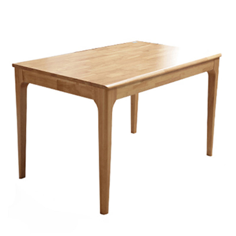 Contemporary Rectangle Dining Table Rubberwood Solid Wood Table with 4 Legs Natural Without Chairs Clearhalo ' dining_table' 'Dining Tables & Seating' 'Dining Tables' 'furn' 'furn_dining_table' 'Furniture' 'furniture_dining_table' 'Kitchen & Dining Furniture' 'kitchen&dining_furn' 'kitchen' 'kitchen_dining_table' 3578758