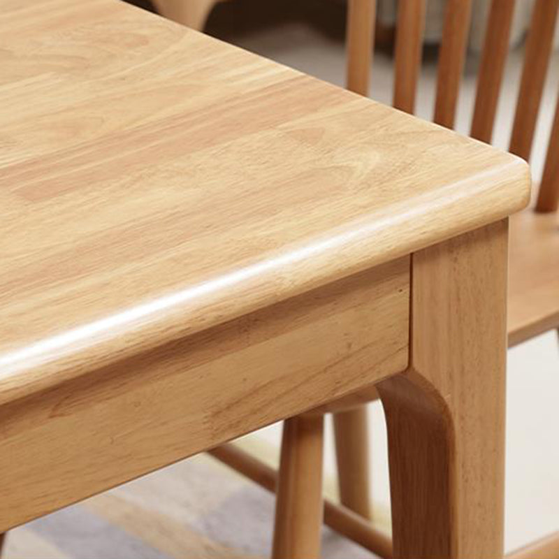 Contemporary Rectangle Dining Table Rubberwood Solid Wood Table with 4 Legs Clearhalo ' dining_table' 'Dining Tables & Seating' 'Dining Tables' 'furn' 'furn_dining_table' 'Furniture' 'furniture_dining_table' 'Kitchen & Dining Furniture' 'kitchen&dining_furn' 'kitchen' 'kitchen_dining_table' 3578759