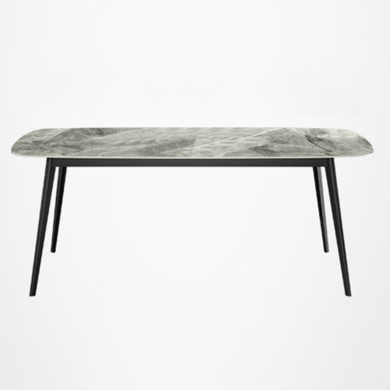 Modern Style Sintered Stone Dining Table Gray Rectangle Table with 4 Legs for Home Without Chairs Clearhalo ' dining_table' 'Dining Tables & Seating' 'Dining Tables' 'furn' 'furn_dining_table' 'Furniture' 'furniture_dining_table' 'Kitchen & Dining Furniture' 'kitchen&dining_furn' 'kitchen' 'kitchen_dining_table' 3578772