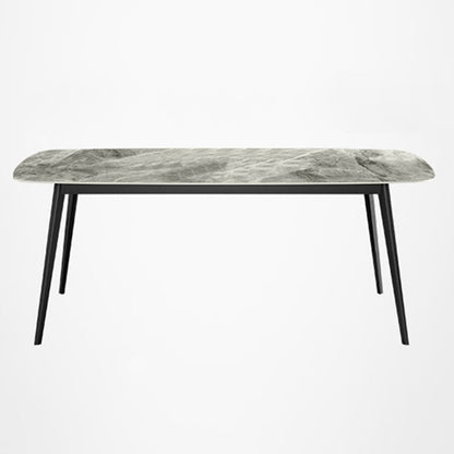Modern Style Sintered Stone Dining Table Gray Rectangle Table with 4 Legs for Home Without Chairs Clearhalo ' dining_table' 'Dining Tables & Seating' 'Dining Tables' 'furn' 'furn_dining_table' 'Furniture' 'furniture_dining_table' 'Kitchen & Dining Furniture' 'kitchen&dining_furn' 'kitchen' 'kitchen_dining_table' 3578772