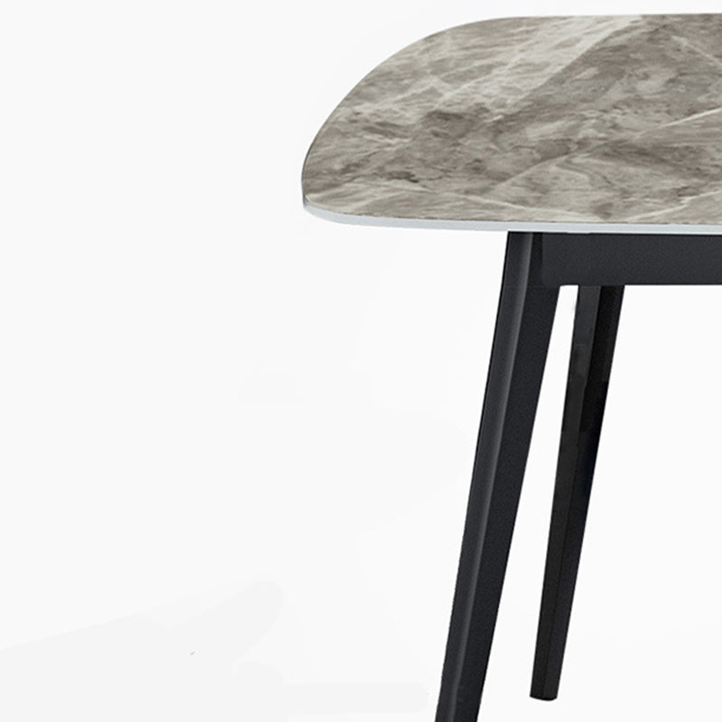Modern Style Sintered Stone Dining Table Gray Rectangle Table with 4 Legs for Home Clearhalo ' dining_table' 'Dining Tables & Seating' 'Dining Tables' 'furn' 'furn_dining_table' 'Furniture' 'furniture_dining_table' 'Kitchen & Dining Furniture' 'kitchen&dining_furn' 'kitchen' 'kitchen_dining_table' 3578773