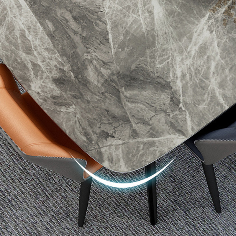 Modern Style Sintered Stone Dining Table Gray Rectangle Table with 4 Legs for Home Clearhalo ' dining_table' 'Dining Tables & Seating' 'Dining Tables' 'furn' 'furn_dining_table' 'Furniture' 'furniture_dining_table' 'Kitchen & Dining Furniture' 'kitchen&dining_furn' 'kitchen' 'kitchen_dining_table' 3578775