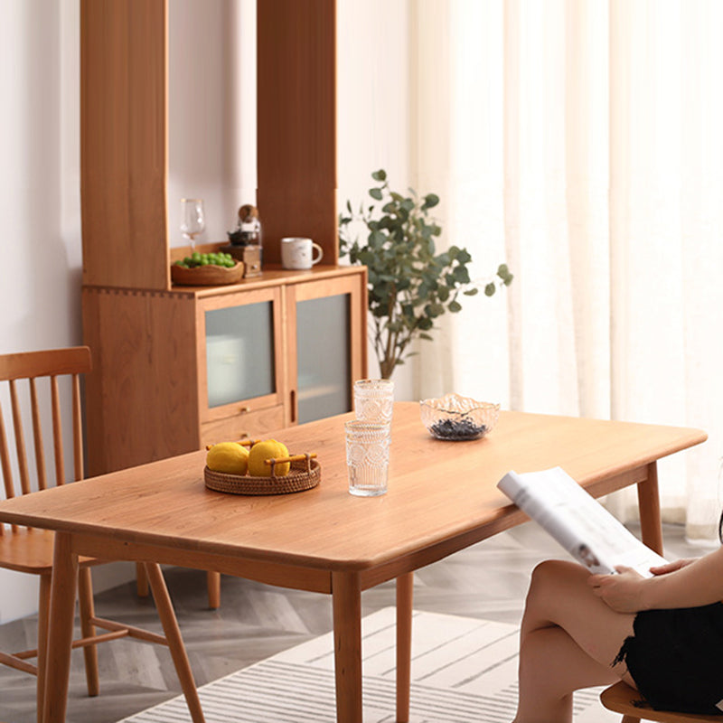 Modern Style Cherry Wooden Dining Table 4 Legs Solid Wood Table for Home Clearhalo ' dining_table' 'Dining Tables & Seating' 'Dining Tables' 'furn' 'furn_dining_table' 'Furniture' 'furniture_dining_table' 'Kitchen & Dining Furniture' 'kitchen&dining_furn' 'kitchen' 'kitchen_dining_table' 3578789