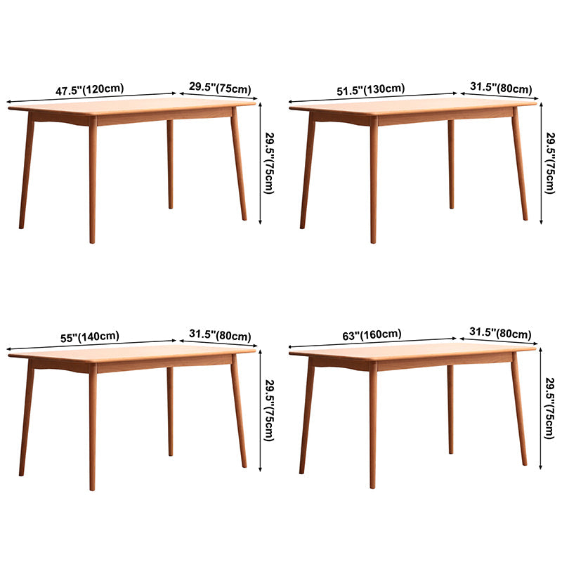 Modern Style Cherry Wooden Dining Table 4 Legs Solid Wood Table for Home Clearhalo ' dining_table' 'Dining Tables & Seating' 'Dining Tables' 'furn' 'furn_dining_table' 'Furniture' 'furniture_dining_table' 'Kitchen & Dining Furniture' 'kitchen&dining_furn' 'kitchen' 'kitchen_dining_table' 3578794
