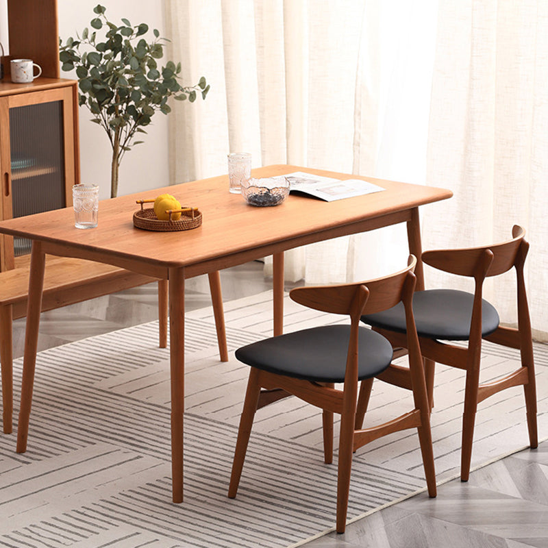 Modern Style Cherry Wooden Dining Table 4 Legs Solid Wood Table for Home Clearhalo ' dining_table' 'Dining Tables & Seating' 'Dining Tables' 'furn' 'furn_dining_table' 'Furniture' 'furniture_dining_table' 'Kitchen & Dining Furniture' 'kitchen&dining_furn' 'kitchen' 'kitchen_dining_table' 3578799