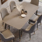 Rectangle Shape Dining Table Sintered Stone Table Modern Style with 4 Legs Gray Without Chairs Clearhalo ' dining_table' 'Dining Tables & Seating' 'Dining Tables' 'furn' 'furn_dining_table' 'Furniture' 'furniture_dining_table' 'Kitchen & Dining Furniture' 'kitchen&dining_furn' 'kitchen' 'kitchen_dining_table' 3578802