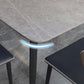 Metal Modern Rectangular Table Sintered Stone Table for Dining Room and Kitchen Clearhalo ' dining_table' 'Dining Tables & Seating' 'Dining Tables' 'furn' 'furn_dining_table' 'Furniture' 'furniture_dining_table' 'Kitchen & Dining Furniture' 'kitchen&dining_furn' 'kitchen' 'kitchen_dining_table' 3578820