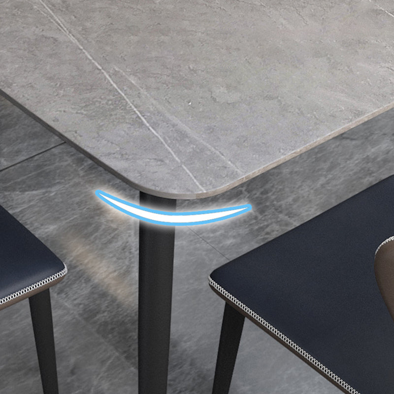 Metal Modern Rectangular Table Sintered Stone Table for Dining Room and Kitchen Clearhalo ' dining_table' 'Dining Tables & Seating' 'Dining Tables' 'furn' 'furn_dining_table' 'Furniture' 'furniture_dining_table' 'Kitchen & Dining Furniture' 'kitchen&dining_furn' 'kitchen' 'kitchen_dining_table' 3578820