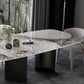Modern Style Sintered Stone Dining Table Rectangle Table with Double Pedestal Clearhalo ' dining_table' 'Dining Tables & Seating' 'Dining Tables' 'furn' 'furn_dining_table' 'Furniture' 'furniture_dining_table' 'Kitchen & Dining Furniture' 'kitchen&dining_furn' 'kitchen' 'kitchen_dining_table' 3578840