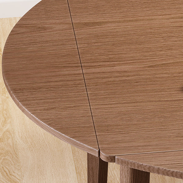 Contemporary Drop-Leaf Dining Table Rubberwood Solid Wood Table with 4 Legs Clearhalo ' dining_table' 'Dining Tables & Seating' 'Dining Tables' 'furn' 'furn_dining_table' 'Furniture' 'furniture_dining_table' 'Kitchen & Dining Furniture' 'kitchen&dining_furn' 'kitchen' 'kitchen_dining_table' 3578850