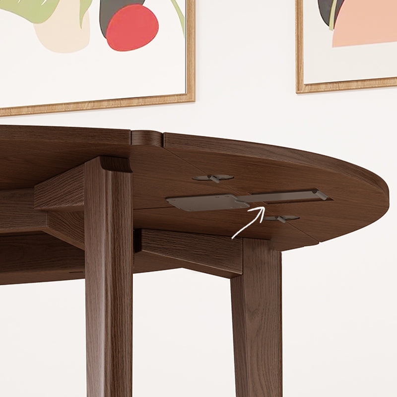 Contemporary Drop-Leaf Dining Table Rubberwood Solid Wood Table with 4 Legs Clearhalo ' dining_table' 'Dining Tables & Seating' 'Dining Tables' 'furn' 'furn_dining_table' 'Furniture' 'furniture_dining_table' 'Kitchen & Dining Furniture' 'kitchen&dining_furn' 'kitchen' 'kitchen_dining_table' 3578854