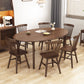 Contemporary Drop-Leaf Dining Table Rubberwood Solid Wood Table with 4 Legs Clearhalo ' dining_table' 'Dining Tables & Seating' 'Dining Tables' 'furn' 'furn_dining_table' 'Furniture' 'furniture_dining_table' 'Kitchen & Dining Furniture' 'kitchen&dining_furn' 'kitchen' 'kitchen_dining_table' 3578859