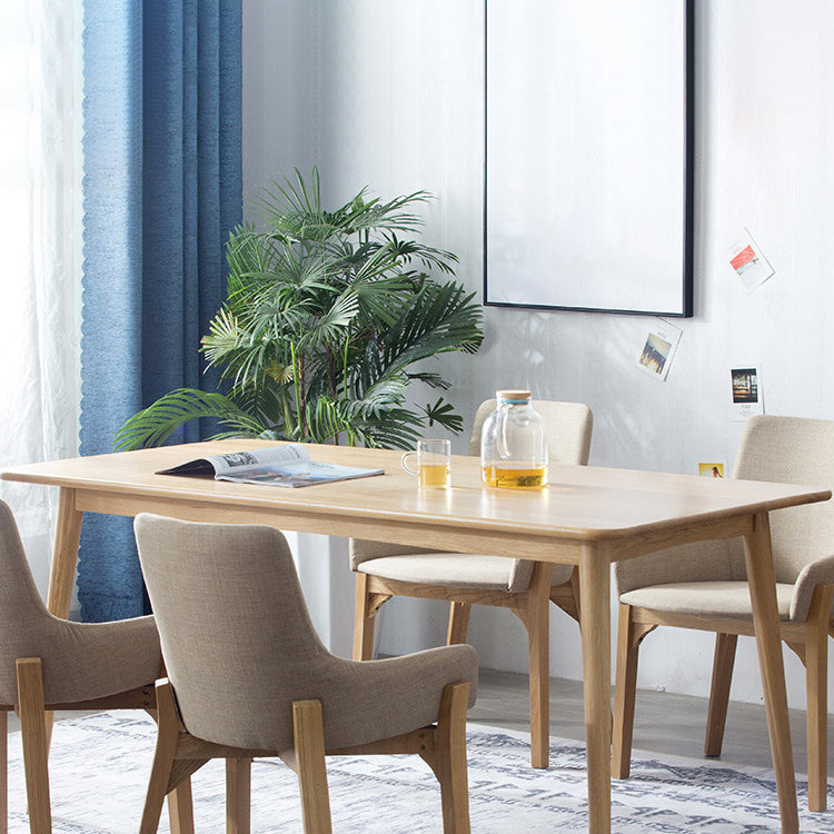 Rectangle White Oak Solid Wood Table Modern Dining Table with 4 Legs for Restaurant Clearhalo ' dining_table' 'Dining Tables & Seating' 'Dining Tables' 'furn' 'furn_dining_table' 'Furniture' 'furniture_dining_table' 'Kitchen & Dining Furniture' 'kitchen&dining_furn' 'kitchen' 'kitchen_dining_table' 3578860