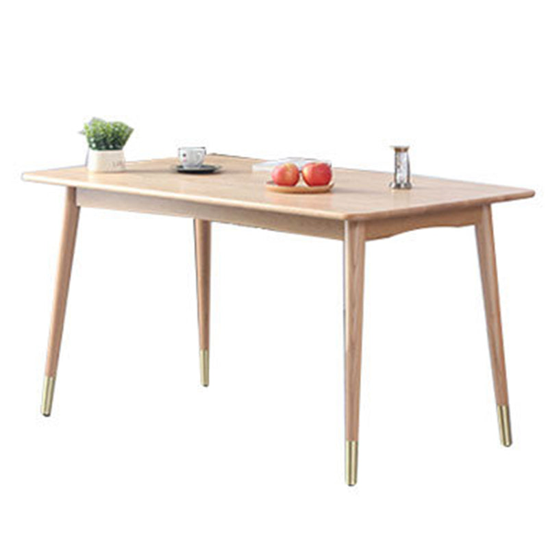 Rectangle White Oak Solid Wood Table Modern Dining Table with 4 Legs for Restaurant Gold Without Chairs Clearhalo ' dining_table' 'Dining Tables & Seating' 'Dining Tables' 'furn' 'furn_dining_table' 'Furniture' 'furniture_dining_table' 'Kitchen & Dining Furniture' 'kitchen&dining_furn' 'kitchen' 'kitchen_dining_table' 3578861