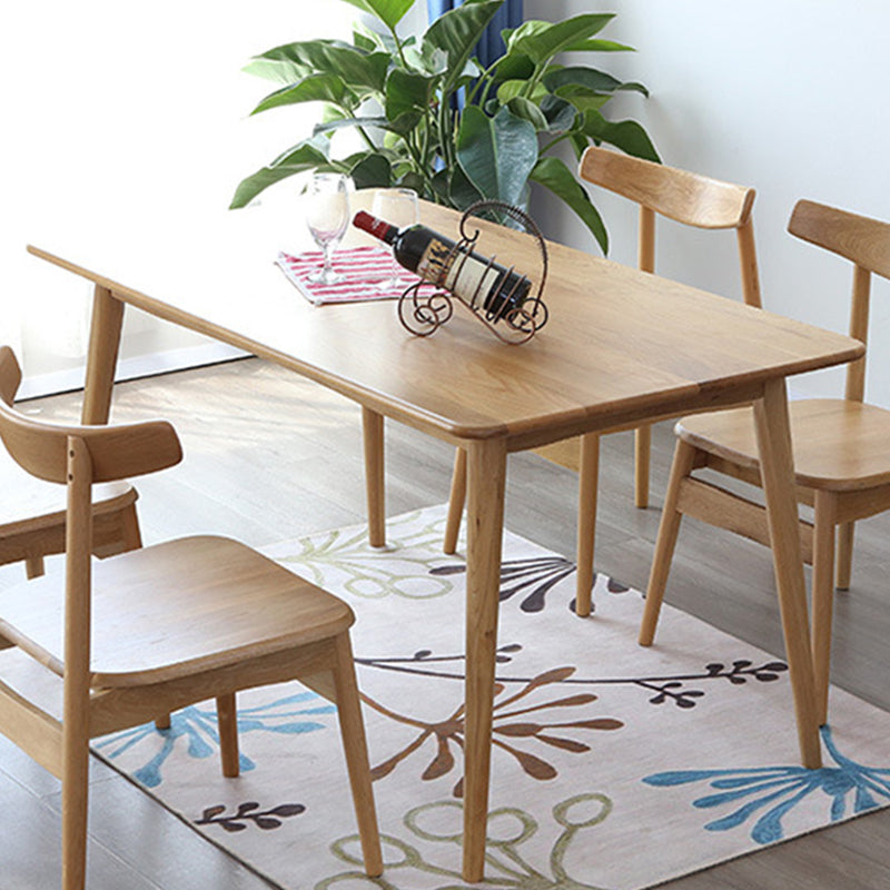 Rectangle White Oak Solid Wood Table Modern Dining Table with 4 Legs for Restaurant Clearhalo ' dining_table' 'Dining Tables & Seating' 'Dining Tables' 'furn' 'furn_dining_table' 'Furniture' 'furniture_dining_table' 'Kitchen & Dining Furniture' 'kitchen&dining_furn' 'kitchen' 'kitchen_dining_table' 3578862