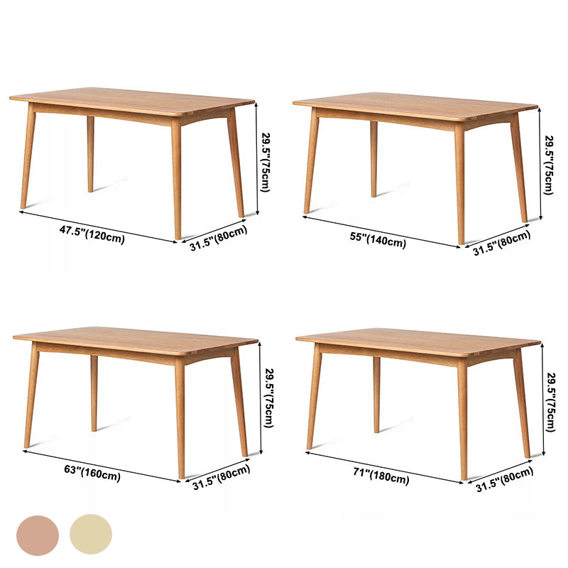 Rectangle White Oak Solid Wood Table Modern Dining Table with 4 Legs for Restaurant Clearhalo ' dining_table' 'Dining Tables & Seating' 'Dining Tables' 'furn' 'furn_dining_table' 'Furniture' 'furniture_dining_table' 'Kitchen & Dining Furniture' 'kitchen&dining_furn' 'kitchen' 'kitchen_dining_table' 3578870