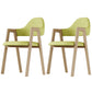 Home Nordric Arm Chair Open Back Wood Stackable Dining Room Chair with Sponge cushion Green 2 Piece Set Clearhalo ' kitchen&dining_furn' 'Dining Chairs' 'Dining Tables & Seating' 'dining_chair' 'furn' 'furn_dining_chair' 'Furniture' 'furniture_dining_chair' 'Kitchen & Dining Furniture' 'kitchen' 3582252