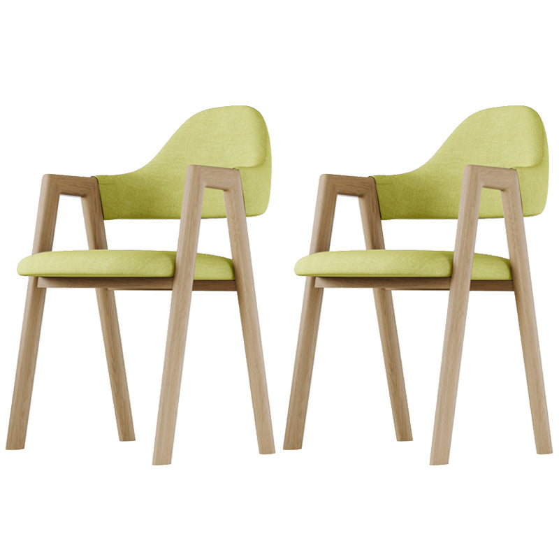 Home Nordric Arm Chair Open Back Wood Stackable Dining Room Chair with Sponge cushion Green 2 Piece Set Clearhalo ' kitchen&dining_furn' 'Dining Chairs' 'Dining Tables & Seating' 'dining_chair' 'furn' 'furn_dining_chair' 'Furniture' 'furniture_dining_chair' 'Kitchen & Dining Furniture' 'kitchen' 3582252