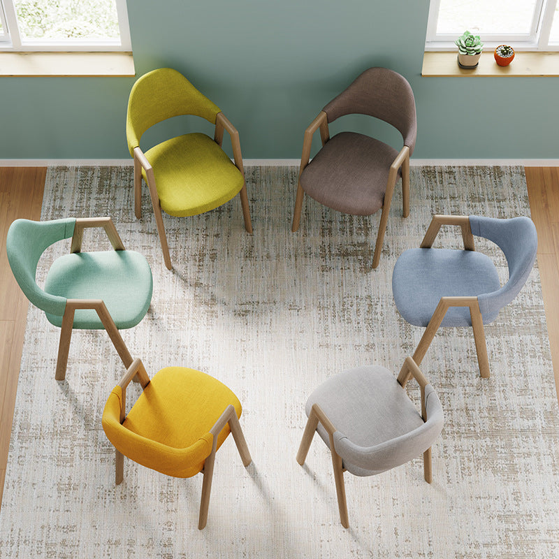 Home Nordric Arm Chair Open Back Wood Stackable Dining Room Chair with Sponge cushion Clearhalo ' kitchen&dining_furn' 'Dining Chairs' 'Dining Tables & Seating' 'dining_chair' 'furn' 'furn_dining_chair' 'Furniture' 'furniture_dining_chair' 'Kitchen & Dining Furniture' 'kitchen' 3582253