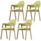 Home Nordric Arm Chair Open Back Wood Stackable Dining Room Chair with Sponge cushion Green 4 Piece Set Clearhalo ' kitchen&dining_furn' 'Dining Chairs' 'Dining Tables & Seating' 'dining_chair' 'furn' 'furn_dining_chair' 'Furniture' 'furniture_dining_chair' 'Kitchen & Dining Furniture' 'kitchen' 3582254