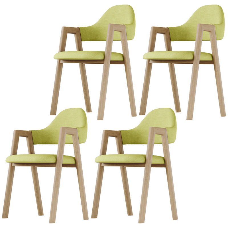 Home Nordric Arm Chair Open Back Wood Stackable Dining Room Chair with Sponge cushion Green 4 Piece Set Clearhalo ' kitchen&dining_furn' 'Dining Chairs' 'Dining Tables & Seating' 'dining_chair' 'furn' 'furn_dining_chair' 'Furniture' 'furniture_dining_chair' 'Kitchen & Dining Furniture' 'kitchen' 3582254