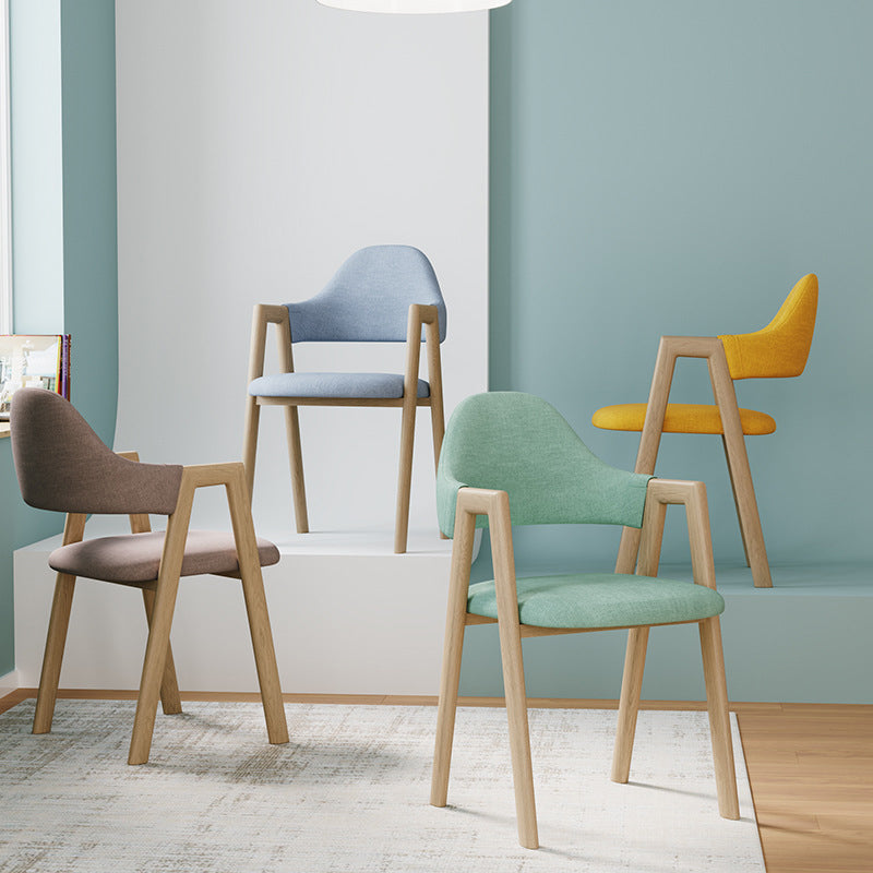 Home Nordric Arm Chair Open Back Wood Stackable Dining Room Chair with Sponge cushion Clearhalo ' kitchen&dining_furn' 'Dining Chairs' 'Dining Tables & Seating' 'dining_chair' 'furn' 'furn_dining_chair' 'Furniture' 'furniture_dining_chair' 'Kitchen & Dining Furniture' 'kitchen' 3582255