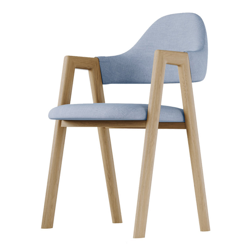 Home Nordric Arm Chair Open Back Wood Stackable Dining Room Chair with Sponge cushion Blue 1 Piece Clearhalo ' kitchen&dining_furn' 'Dining Chairs' 'Dining Tables & Seating' 'dining_chair' 'furn' 'furn_dining_chair' 'Furniture' 'furniture_dining_chair' 'Kitchen & Dining Furniture' 'kitchen' 3582259