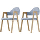 Home Nordric Arm Chair Open Back Wood Stackable Dining Room Chair with Sponge cushion Blue 2 Piece Set Clearhalo ' kitchen&dining_furn' 'Dining Chairs' 'Dining Tables & Seating' 'dining_chair' 'furn' 'furn_dining_chair' 'Furniture' 'furniture_dining_chair' 'Kitchen & Dining Furniture' 'kitchen' 3582261