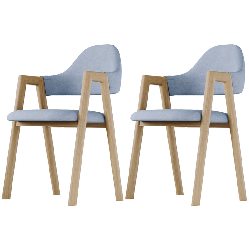 Home Nordric Arm Chair Open Back Wood Stackable Dining Room Chair with Sponge cushion Blue 2 Piece Set Clearhalo ' kitchen&dining_furn' 'Dining Chairs' 'Dining Tables & Seating' 'dining_chair' 'furn' 'furn_dining_chair' 'Furniture' 'furniture_dining_chair' 'Kitchen & Dining Furniture' 'kitchen' 3582261
