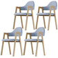 Home Nordric Arm Chair Open Back Wood Stackable Dining Room Chair with Sponge cushion Blue 4 Piece Set Clearhalo ' kitchen&dining_furn' 'Dining Chairs' 'Dining Tables & Seating' 'dining_chair' 'furn' 'furn_dining_chair' 'Furniture' 'furniture_dining_chair' 'Kitchen & Dining Furniture' 'kitchen' 3582263