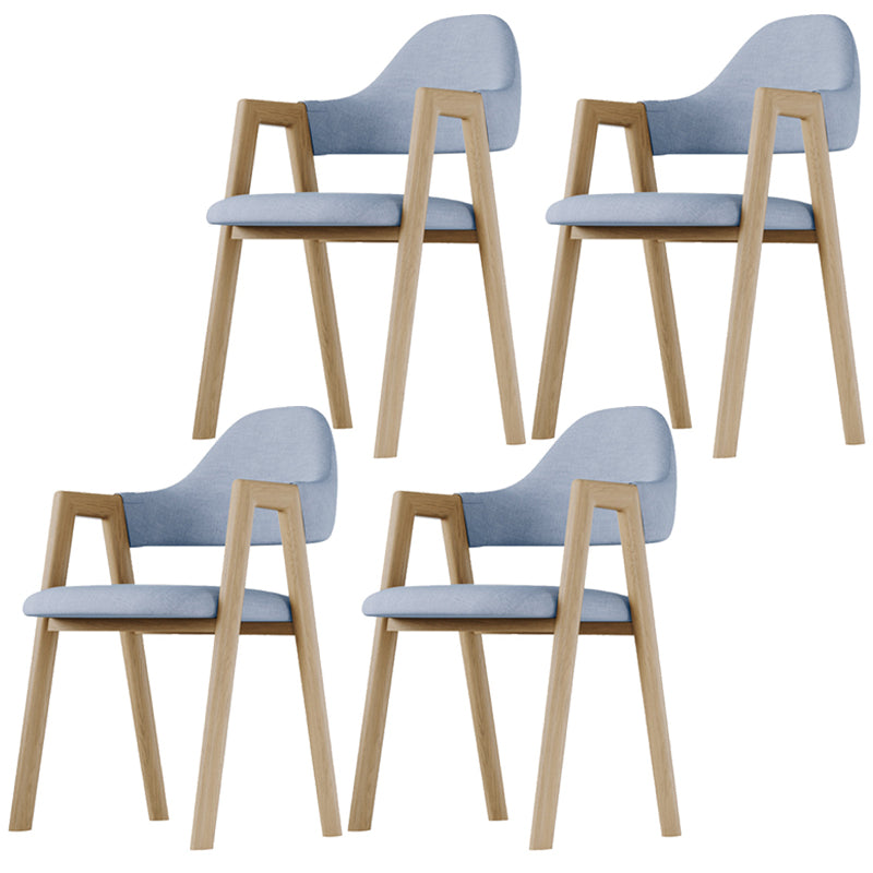 Home Nordric Arm Chair Open Back Wood Stackable Dining Room Chair with Sponge cushion Blue 4 Piece Set Clearhalo ' kitchen&dining_furn' 'Dining Chairs' 'Dining Tables & Seating' 'dining_chair' 'furn' 'furn_dining_chair' 'Furniture' 'furniture_dining_chair' 'Kitchen & Dining Furniture' 'kitchen' 3582263