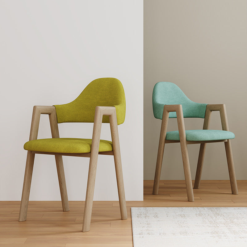 Home Nordric Arm Chair Open Back Wood Stackable Dining Room Chair with Sponge cushion Clearhalo ' kitchen&dining_furn' 'Dining Chairs' 'Dining Tables & Seating' 'dining_chair' 'furn' 'furn_dining_chair' 'Furniture' 'furniture_dining_chair' 'Kitchen & Dining Furniture' 'kitchen' 3582265