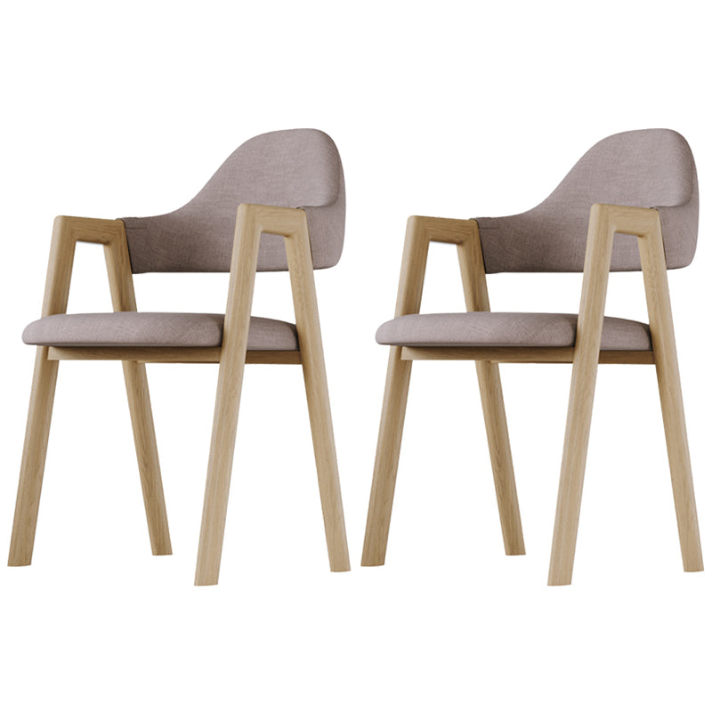 Home Nordric Arm Chair Open Back Wood Stackable Dining Room Chair with Sponge cushion Coffee 2 Piece Set Clearhalo ' kitchen&dining_furn' 'Dining Chairs' 'Dining Tables & Seating' 'dining_chair' 'furn' 'furn_dining_chair' 'Furniture' 'furniture_dining_chair' 'Kitchen & Dining Furniture' 'kitchen' 3582271