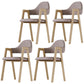 Home Nordric Arm Chair Open Back Wood Stackable Dining Room Chair with Sponge cushion Coffee 4 Piece Set Clearhalo ' kitchen&dining_furn' 'Dining Chairs' 'Dining Tables & Seating' 'dining_chair' 'furn' 'furn_dining_chair' 'Furniture' 'furniture_dining_chair' 'Kitchen & Dining Furniture' 'kitchen' 3582272